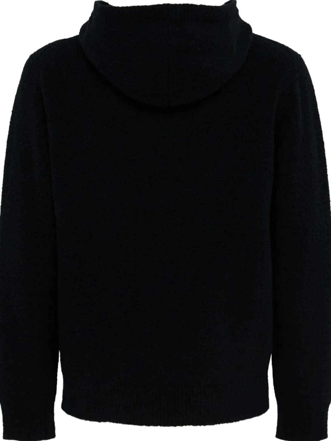 Felpa in maglia di lana con mezza zip e cappuccio