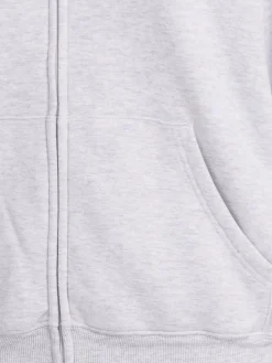 Felpa in misto cotone / zip e cappuccio