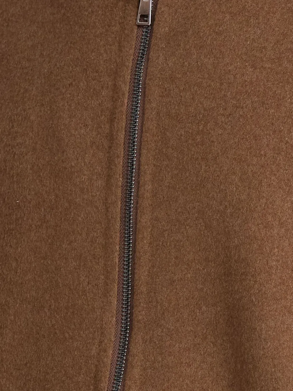 Felpa in misto lana con zip e cappuccio