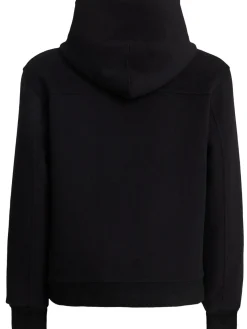 Felpa in misto lana con zip e cappuccio