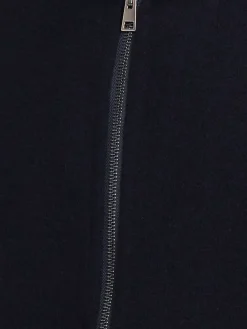 Felpa in misto lana con zip e cappuccio