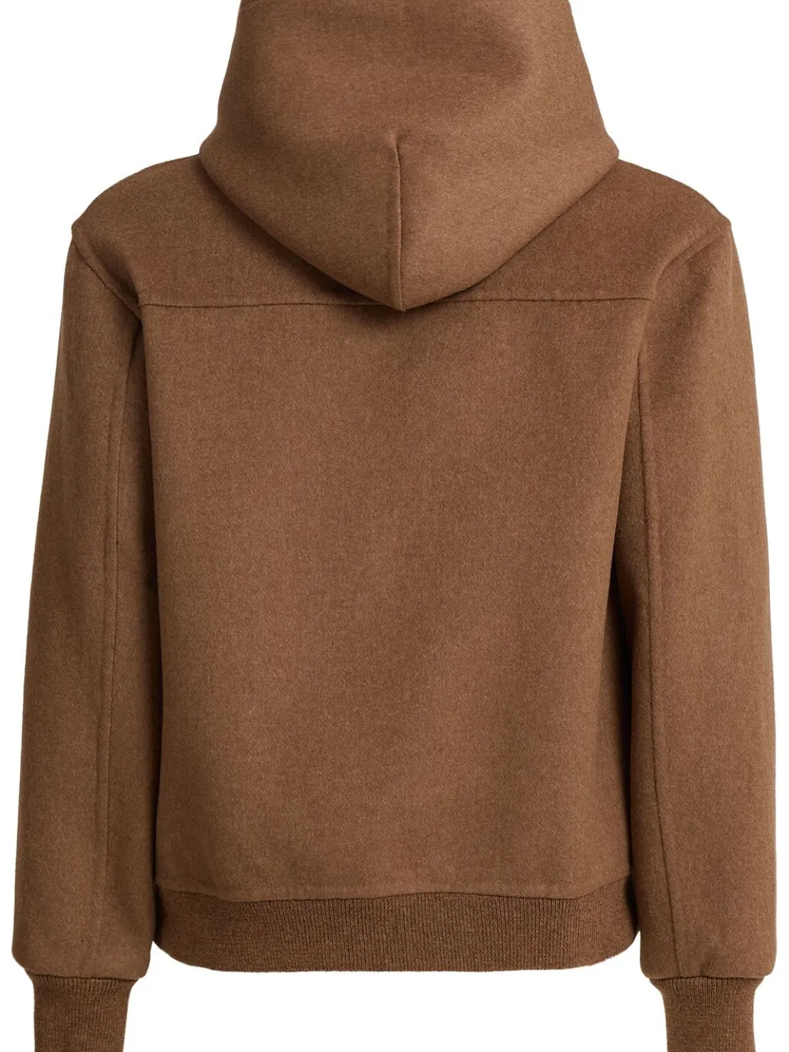 Felpa in misto lana con zip e cappuccio