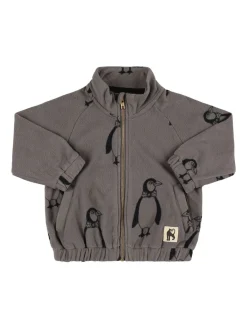 Felpa in poly riciclato stampato con zip