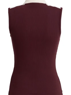 Fitted stretch cotton tank top