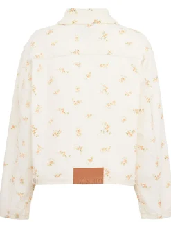 Floral printed denim jacket