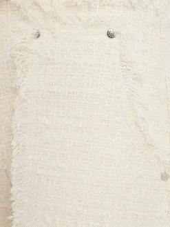 Fringed bouclé shorts