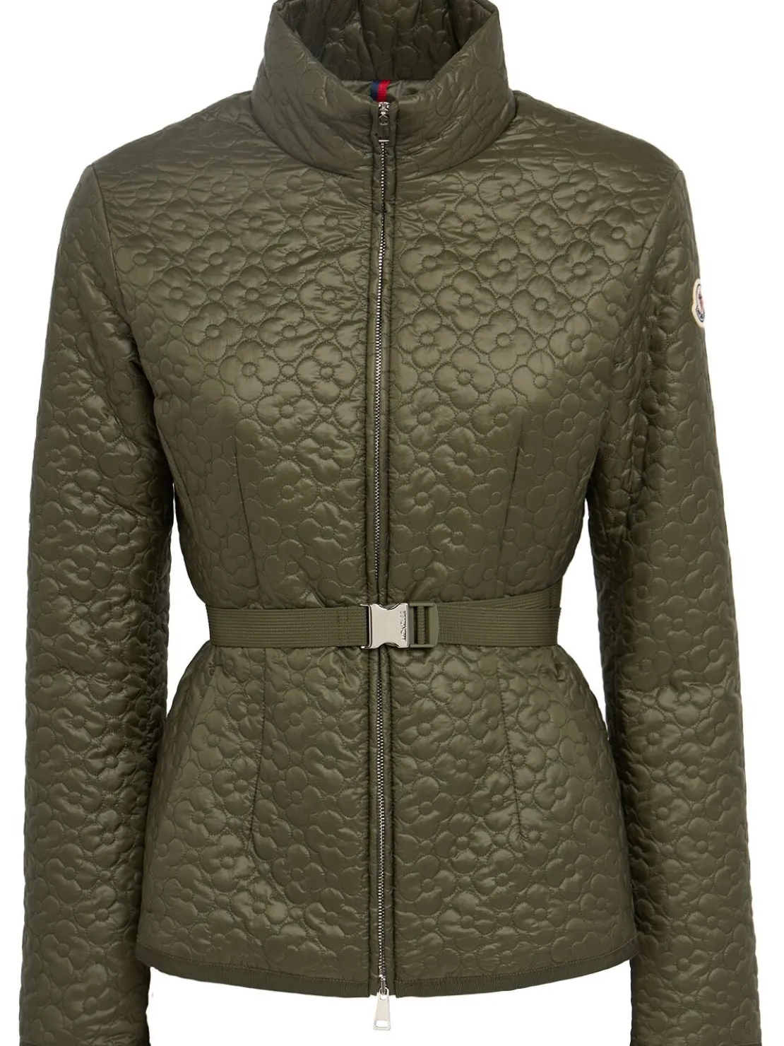 Geranium quilted nylon down jacket