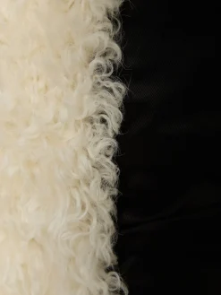 Giacca biker in pelle e shearling / cappuccio