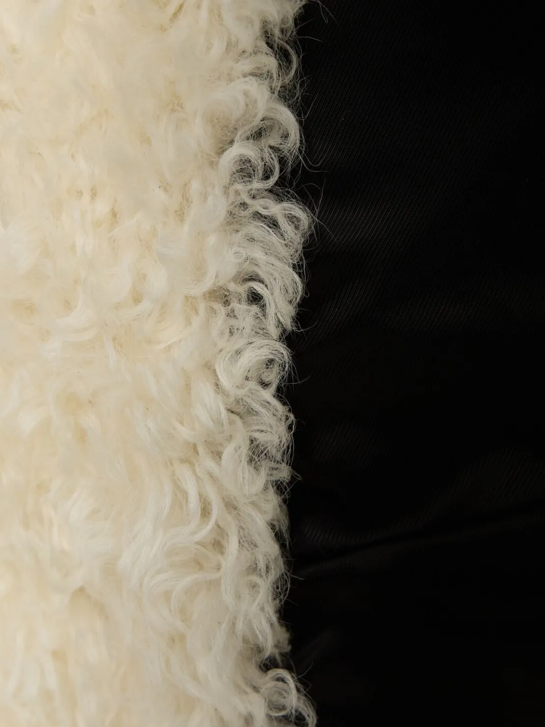 Giacca biker in pelle e shearling / cappuccio