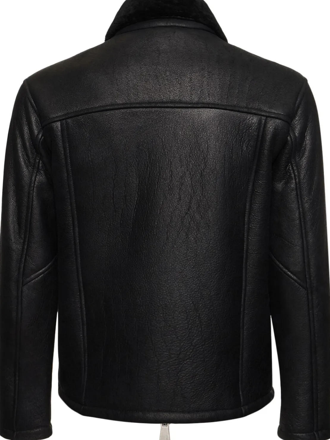 Giacca cerata con shearling