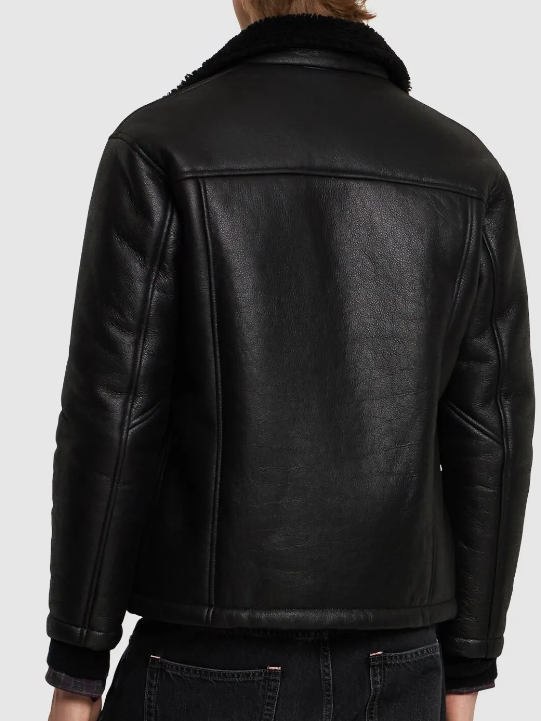 Giacca cerata con shearling