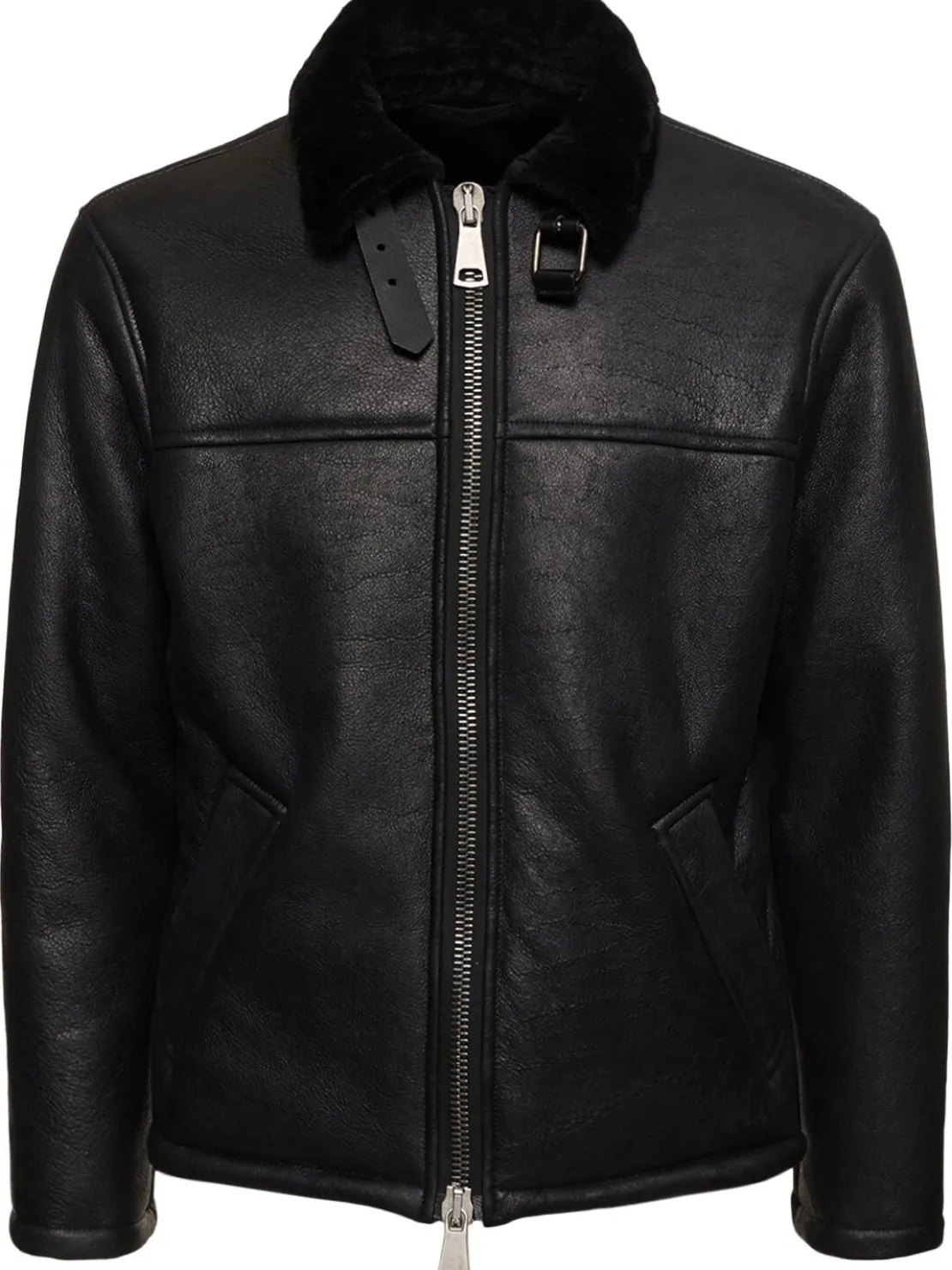 Giacca cerata con shearling