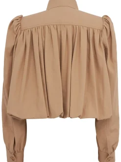Giacca cropped in tela di cotone