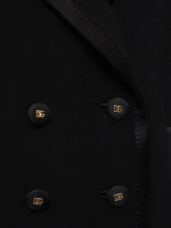 Giacca doppiopetto in crepe di lana