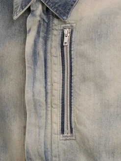 Giacca in denim di cotone con zip