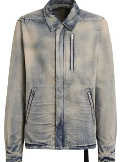 Giacca in denim di cotone con zip