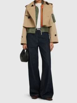Giacca in gabardina e twill di misto cotone
