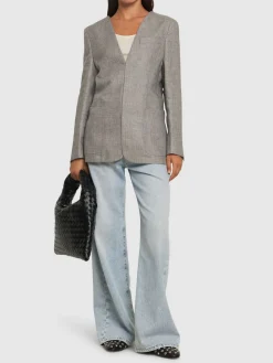 Giacca in misto lana / scollo a V