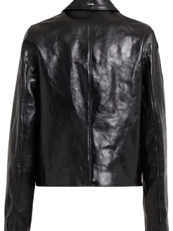 Giacca in pelle con zip