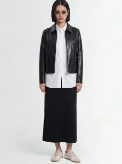 Giacca in pelle con zip