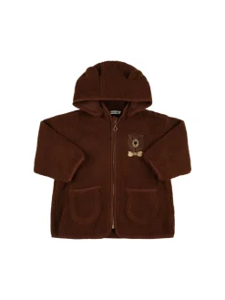 Giacca in teddy con cappuccio