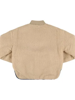 Giacca reversibile in teddy e nylon