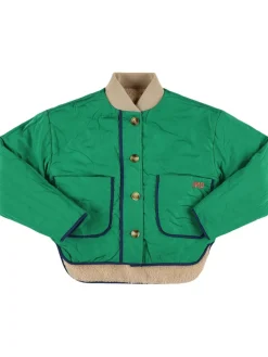 Giacca reversibile in teddy e nylon