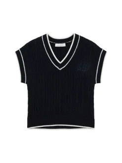 Gilet in maglia di misto lana / scollo a V