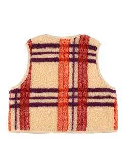 Gilet in techno con stampa tartan