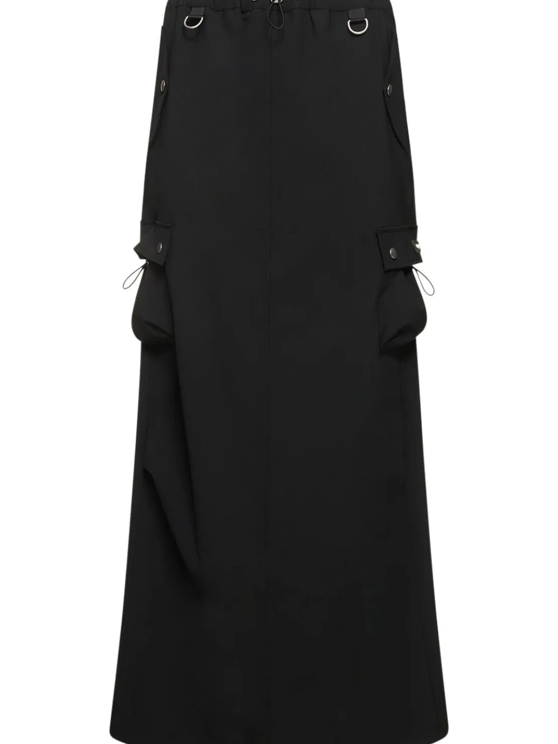 Gonna cargo sartoriale in misto fresco lana