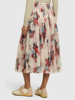 Gonna midi in tulle plissé