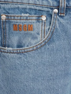 Grass stain loose denim jeans
