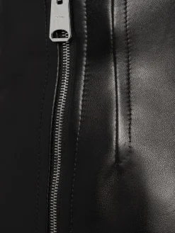 Gres leather a-line midi skirt