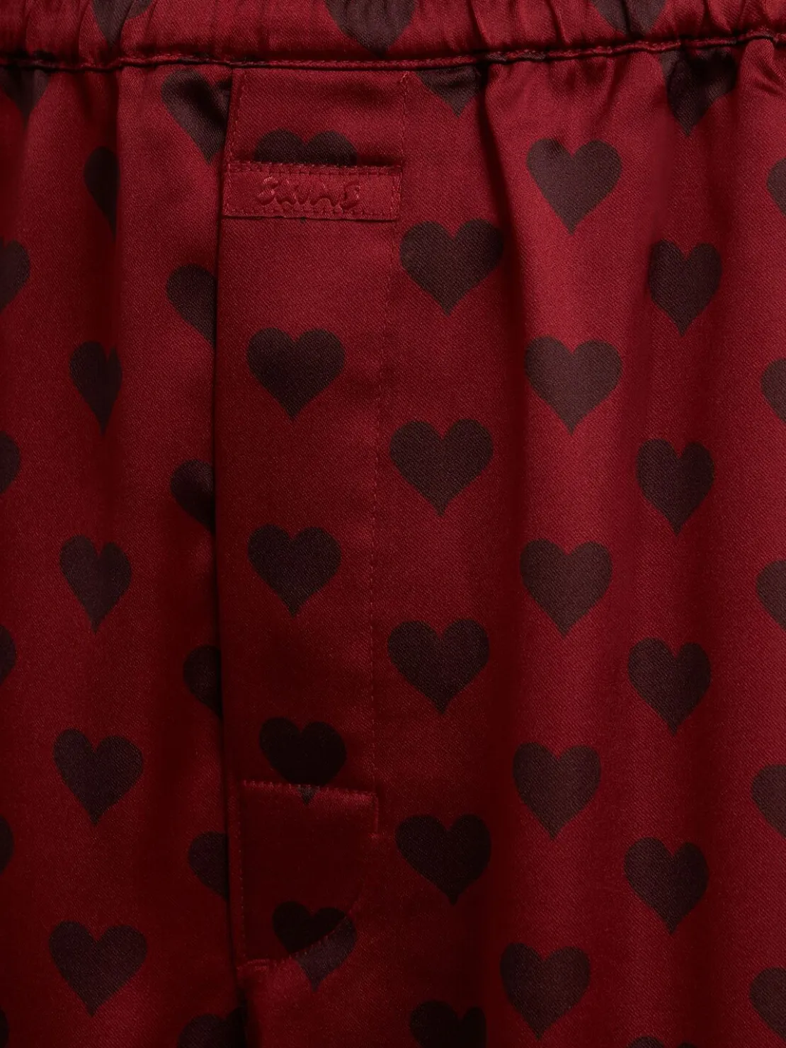 Hearts sateen pajama shirt & pants set