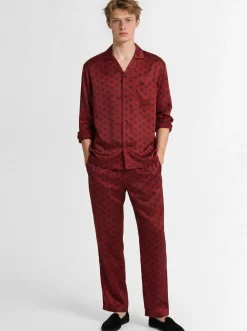 Hearts sateen pajama shirt & pants set