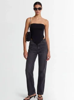 High rise straight jeans