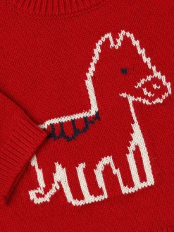 Jacquard knit wool blend sweater