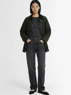 Jeans ampi vita media con risvolto