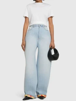 Jeans baggy Picko a vita media in denim accoppiato