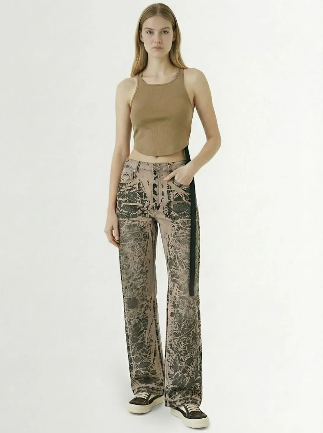 Jeans baggy vita media Geth in denim