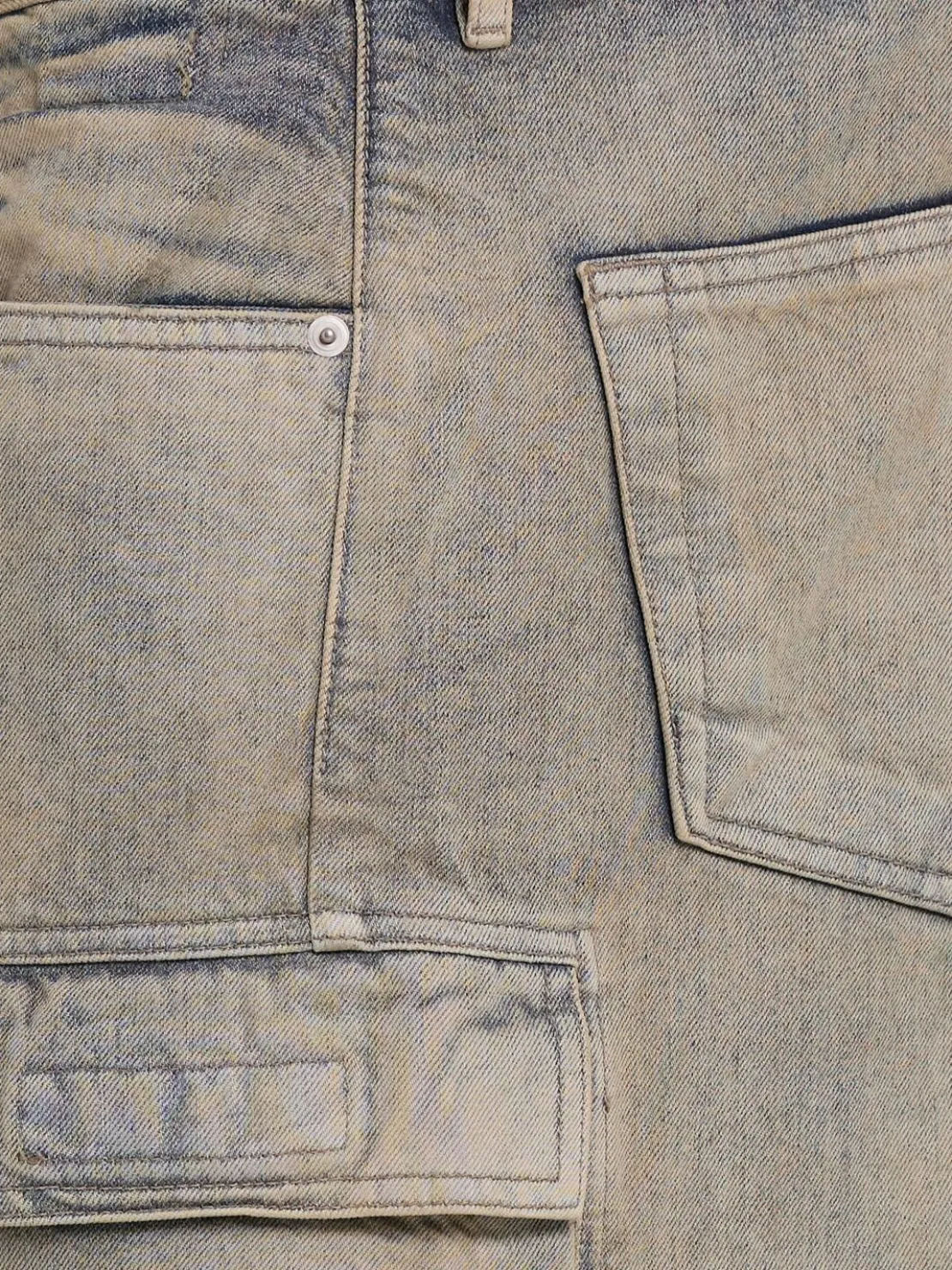 Jeans cargo in denim di cotone