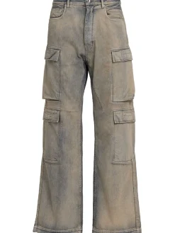 Jeans cargo in denim di cotone