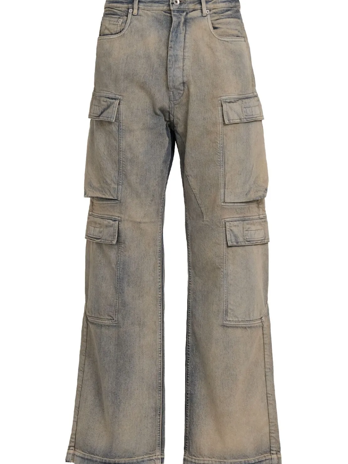 Jeans cargo in denim di cotone