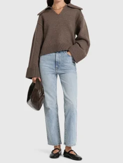 Jeans dritti Abigail in denim di cotone