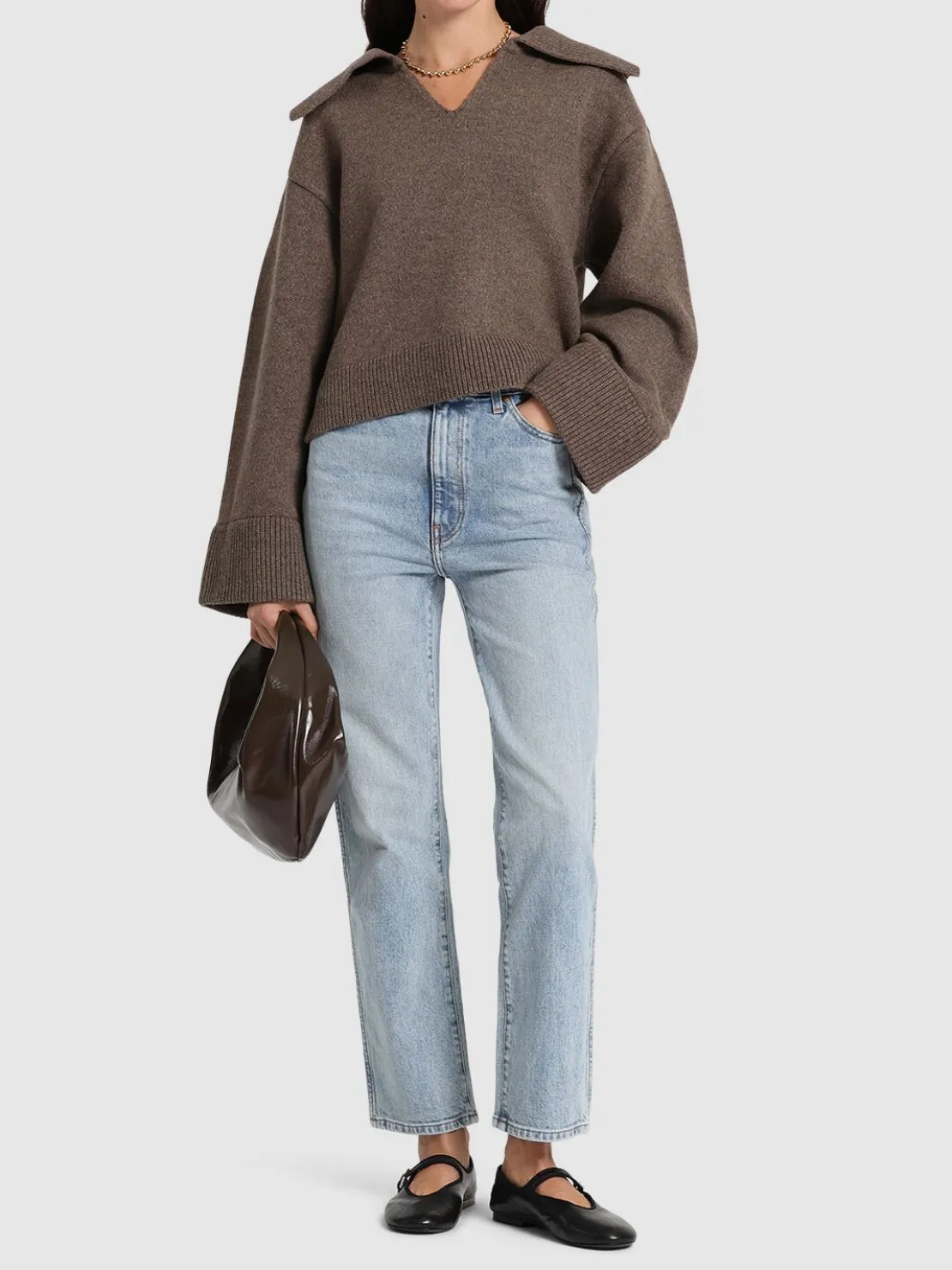 Jeans dritti Abigail in denim di cotone