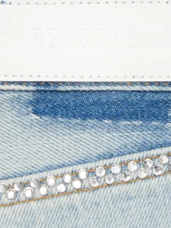 Jeans dritti cropped con decorazioni
