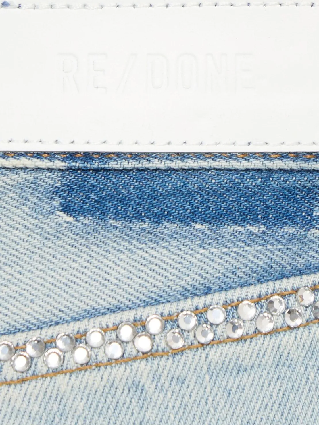 Jeans dritti cropped con decorazioni