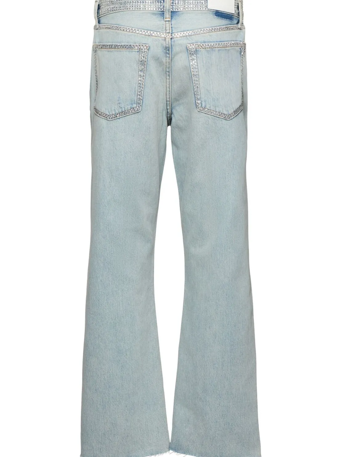 Jeans dritti cropped con decorazioni