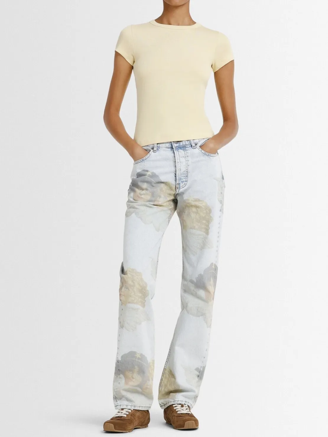 Jeans dritti stampa Angel