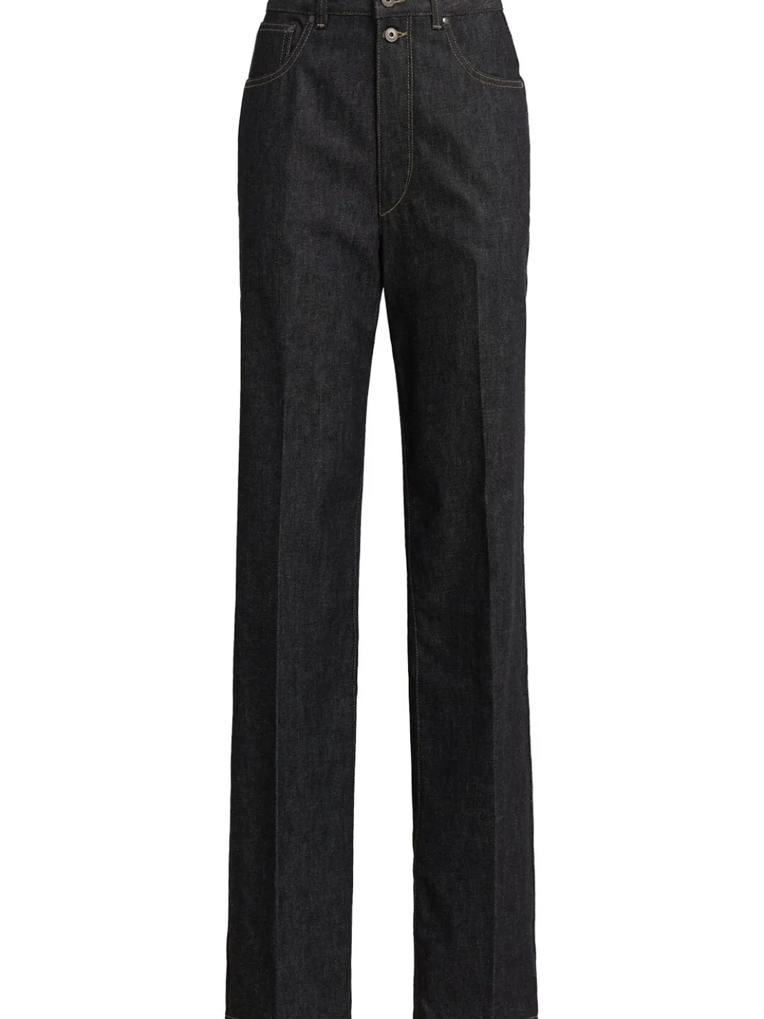 Jeans dritti vita alta in denim
